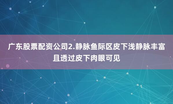广东股票配资公司2.静脉鱼际区皮下浅静脉丰富且透过皮下肉眼可见