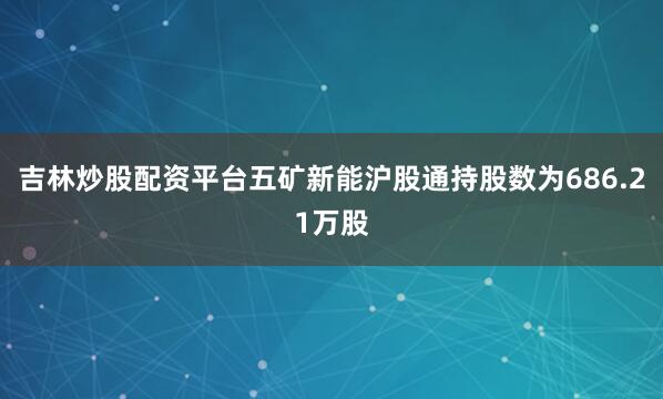 吉林炒股配资平台五矿新能沪股通持股数为686.21万股